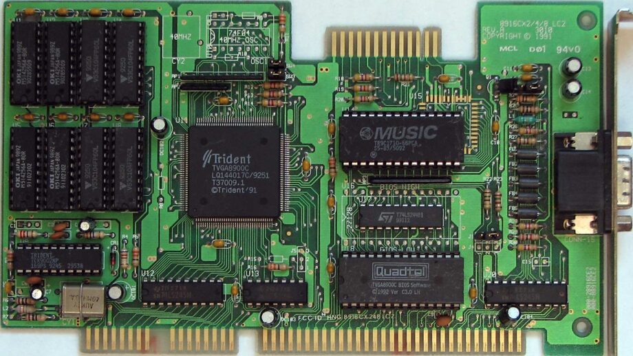 TRIDENT TVGA8900C PCB# 7131 REV:B ISA16-BIT Graphics Adapter Card