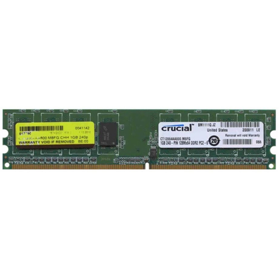 Crucial CT12864AA800M8FM 1GB DDR2 240-pin DIMM Memory Module - CT12864AA800M8FM