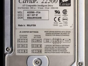Western Digital Caviar 22500 25GB IDE HDD AC22500-07LA AT Compatible - AC22500-07LA