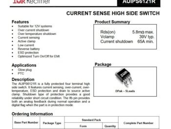 Infineon AUIPS8121RTRL Intelligent Power Switch DPAK-5 AUIPS8121R