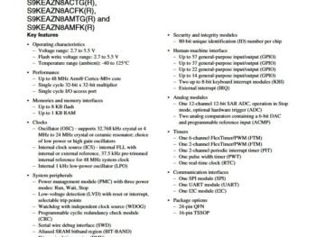 NXP S9KEAZN8 S9KEAZN8AMFK 32-bit ARM Cortex-M0 MCU 64KB Flash QFN32