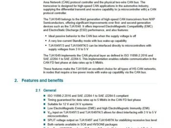 NXP TJA1049 TJA1049T CAN FD High Speed Transceiver SO-8
