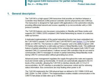 NXP TJA1145TFD High Speed CAN FD Transceiver 2Mbps SO14