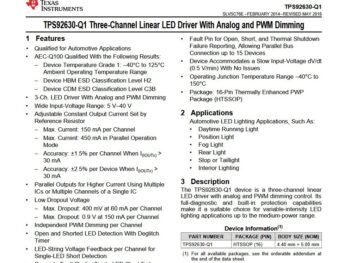 Texas Instruments TPS92630QPWPRQ1 3-Channel LED Driver HTSSOP-16