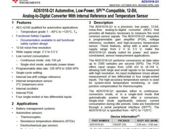 Texas Instruments ADS1018QDGSRQ1 12-bit ADC 4-ch SPI Temp Sensor