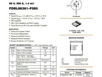 onsemi FDBL86361-F085 Dual N-Ch MOSFET 80V 300A 11mOhm